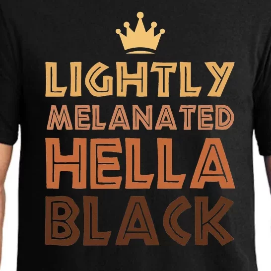 Lightly Melanated Hella Black Afro Queen African American Pajama Set