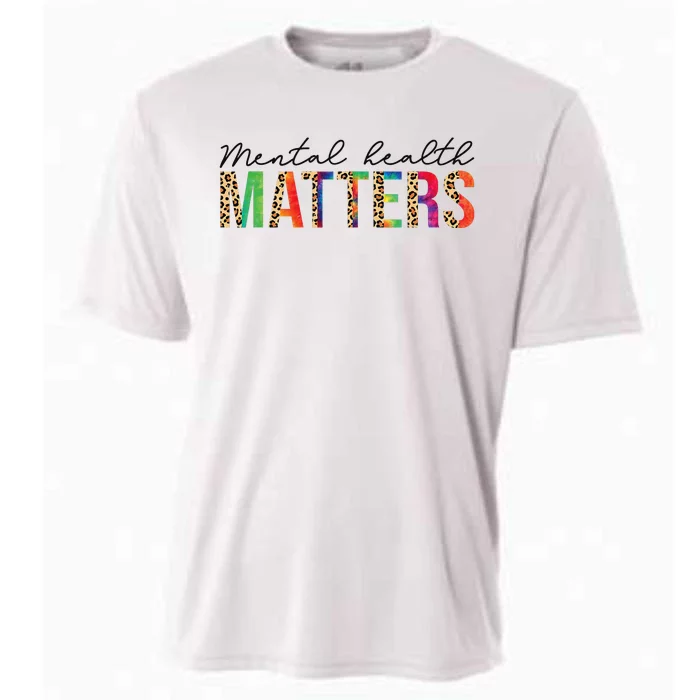 Leopard Mental Health Matters Human Brain Illness Awareness Cooling Performance Crew T-Shirt