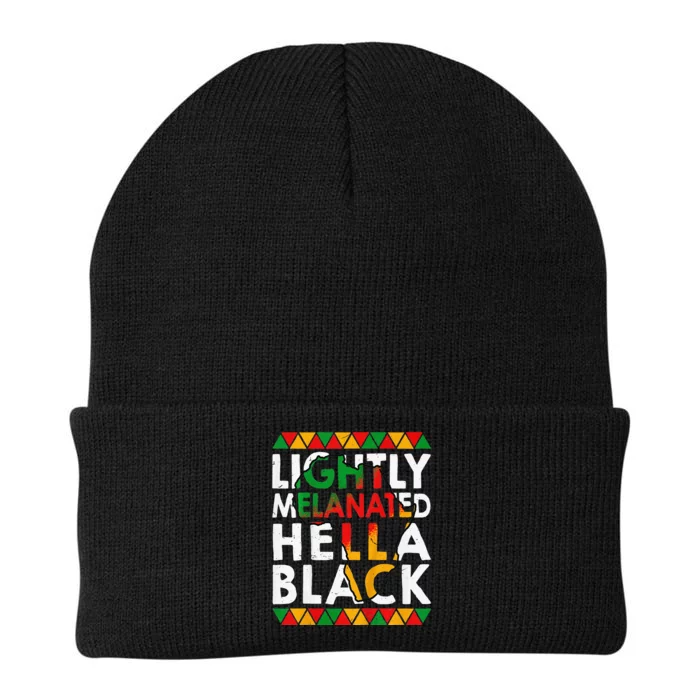 Lightly Melanated Hella Black History Knit Cap Winter Beanie