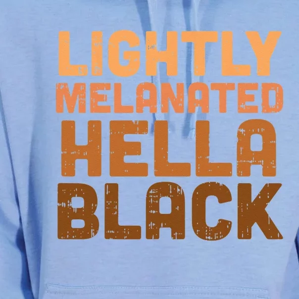 Lightly Melanated Hella Black History Melanin African Pride Unisex Surf Hoodie