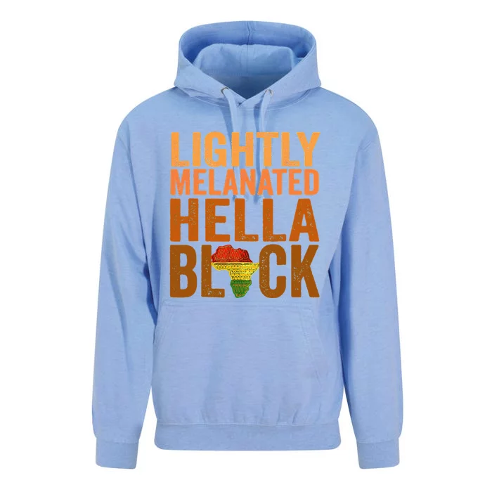 Lightly Melanated Hella Black History Melanin African Pride Unisex Surf Hoodie