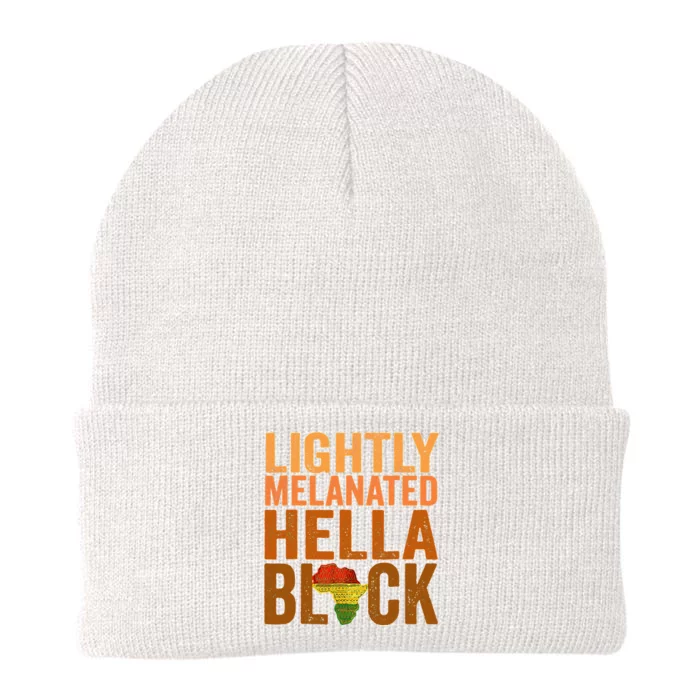 Lightly Melanated Hella Black History Melanin African Pride Knit Cap Winter Beanie