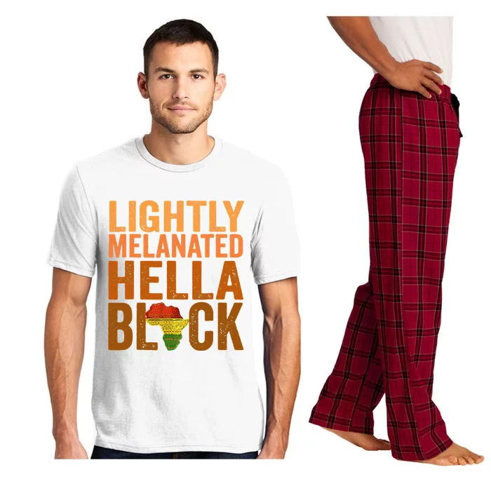 Lightly Melanated Hella Black History Melanin African Pride Pajama Set