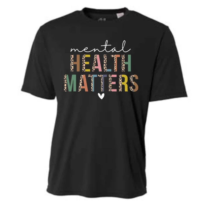 Leopard Mental Health Matters Human Brain Illness Awareness Cooling Performance Crew T-Shirt