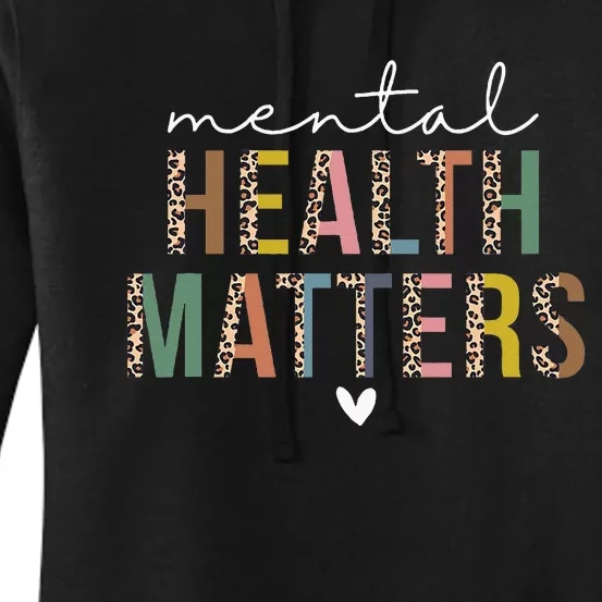 Leopard Mental Health Matters Human Brain Illness Awareness Women's Pullover Hoodie