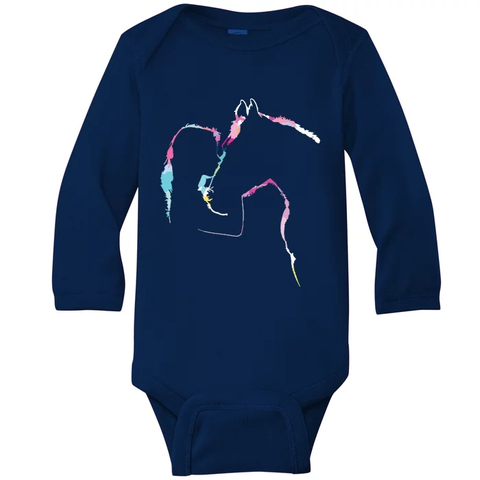 Love My Horse Happiness Racing Riding Equestrian Baby Long Sleeve Bodysuit