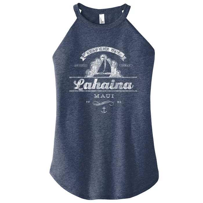 Lahaina Maui HI Sailboat Vintage Nautical Tee Women’s Perfect Tri Rocker Tank