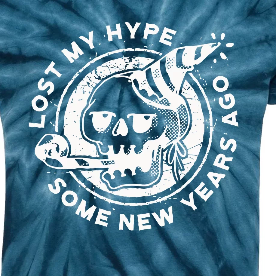 Lost My Hype Some New Years Ago Funny Skeleton NYE Kids Tie-Dye T-Shirt