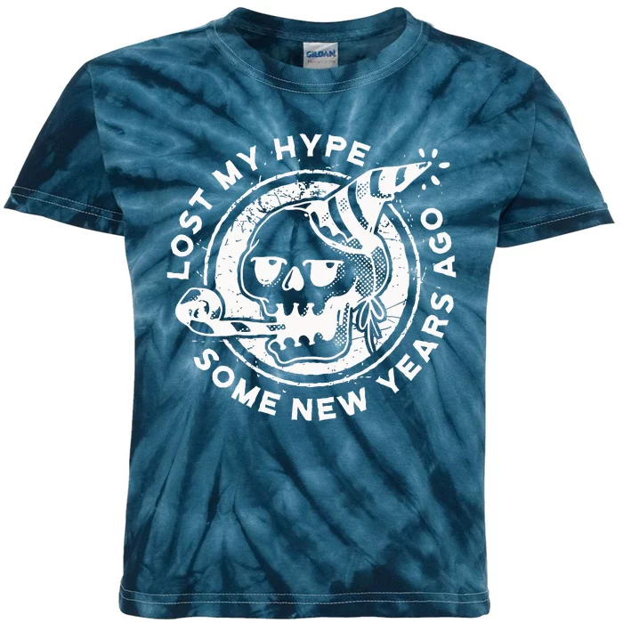 Lost My Hype Some New Years Ago Funny Skeleton NYE Kids Tie-Dye T-Shirt