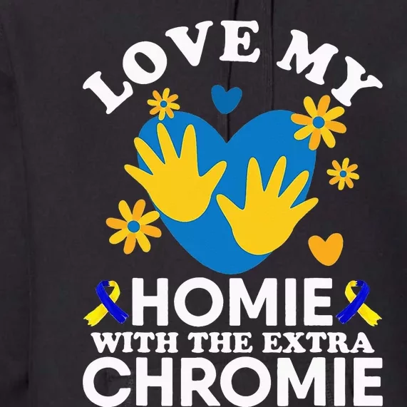 Love My Homie With The Extra Chromie Friend Down Syndrome Premium Hoodie