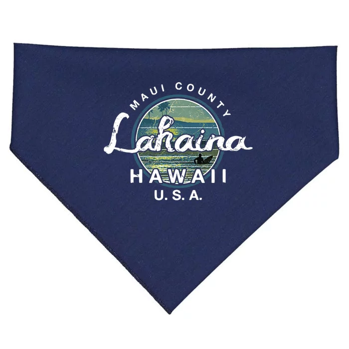 Lahaina Maui Hawaii Surfing Retro USA-Made Doggie Bandana