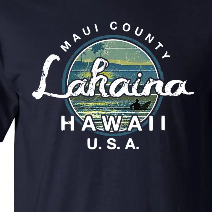 Lahaina Maui Hawaii Surfing Retro Tall T-Shirt