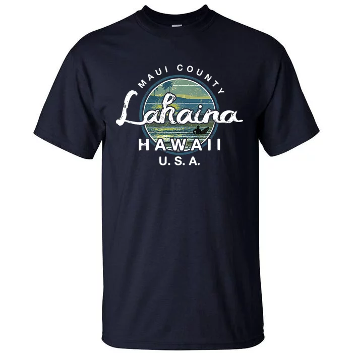 Lahaina Maui Hawaii Surfing Retro Tall T-Shirt