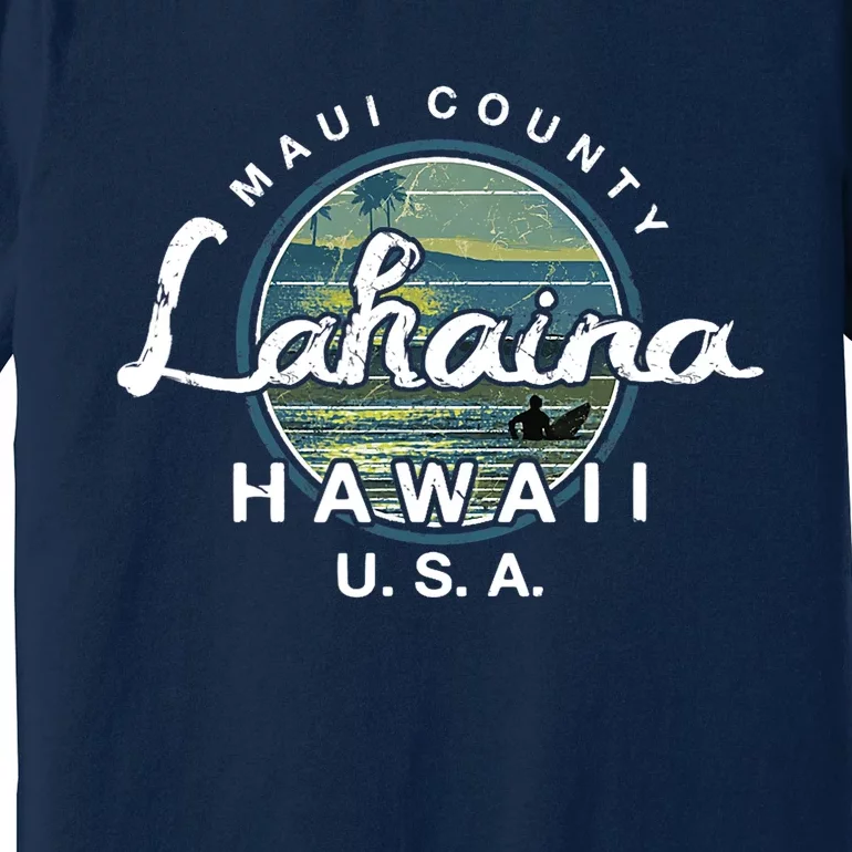 Lahaina Maui Hawaii Surfing Retro Premium T-Shirt