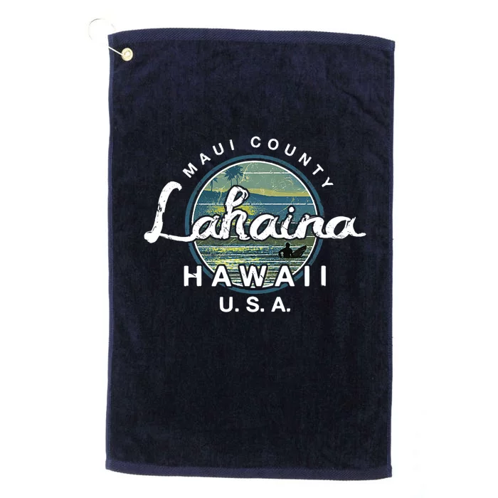 Lahaina Maui Hawaii Surfing Retro Platinum Collection Golf Towel