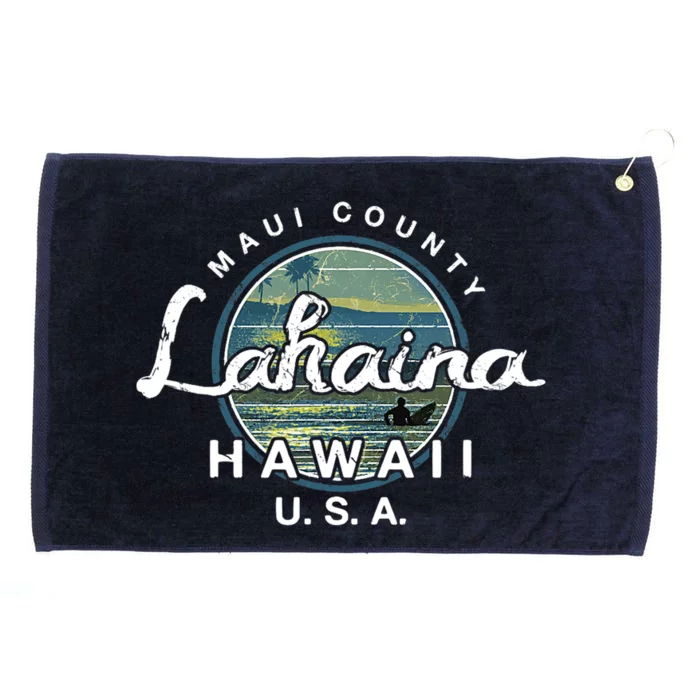 Lahaina Maui Hawaii Surfing Retro Grommeted Golf Towel