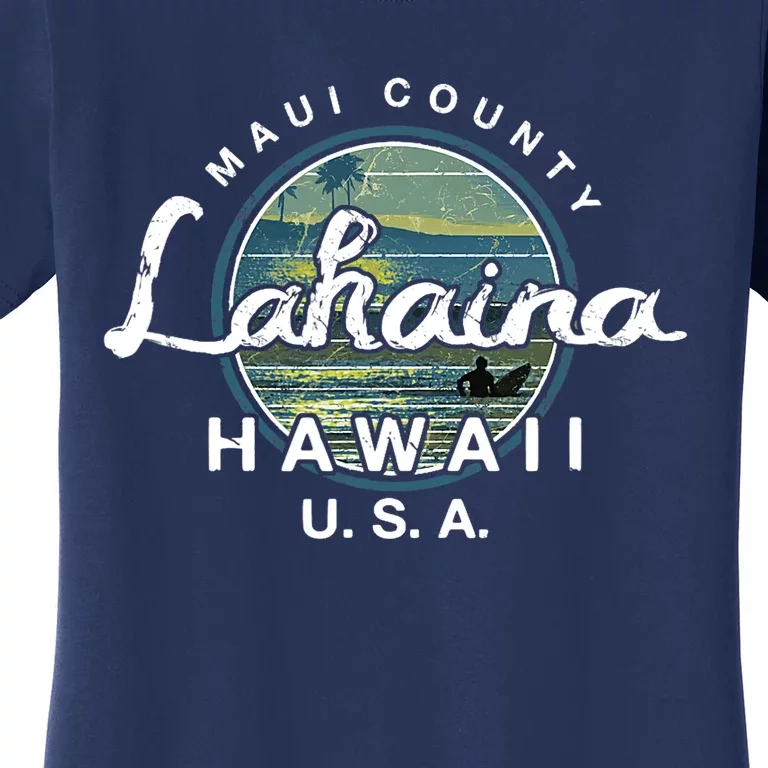 Lahaina Maui Hawaii Surfing Retro Women's T-Shirt