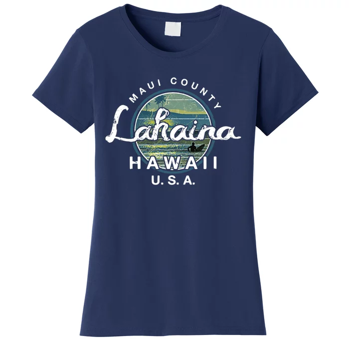 Lahaina Maui Hawaii Surfing Retro Women's T-Shirt