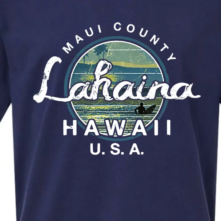 Lahaina Maui Hawaii Surfing Retro Sueded Cloud Jersey T-Shirt