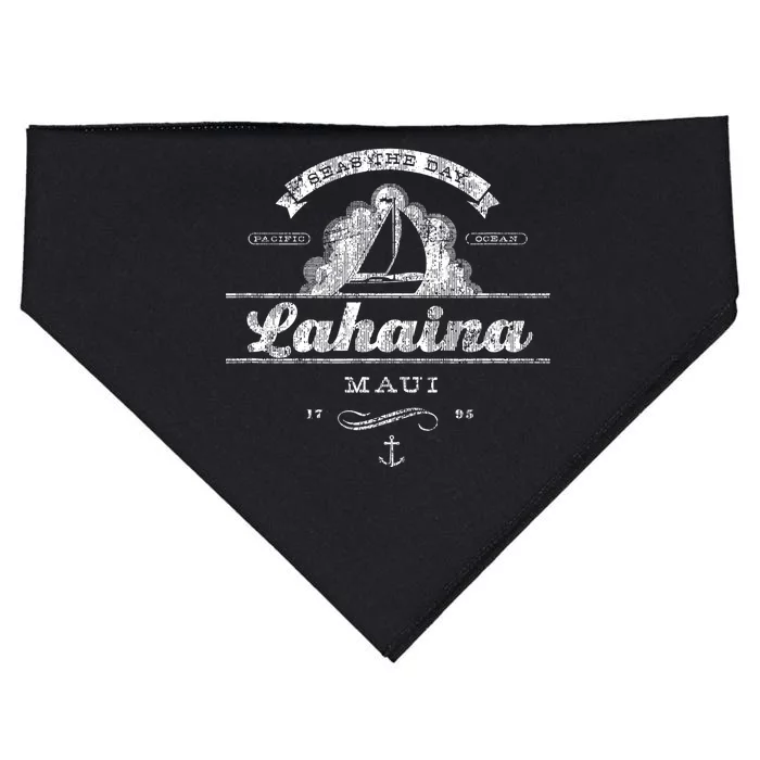 Lahaina Maui HI Sailboat Vintage Nautical Tee USA-Made Doggie Bandana