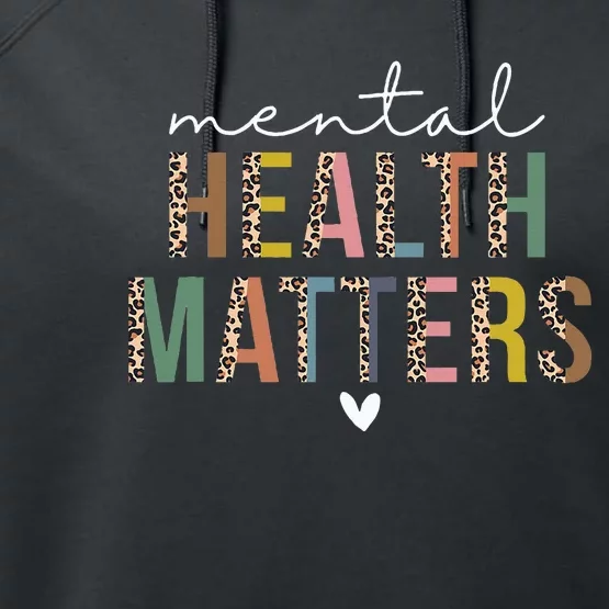 Leopard Mental Health Matters Human Brain Illness Awareness Performance Fleece Hoodie