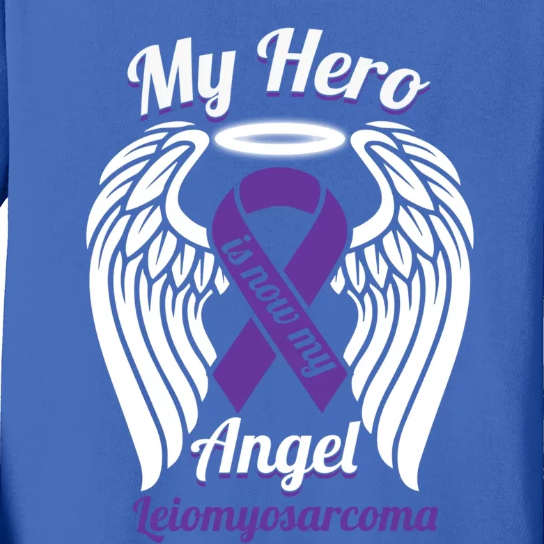 Leiomyosarcoma My Hero Is Now My Angel Wings Meaningful Gift Cute Gift Kids Long Sleeve Shirt