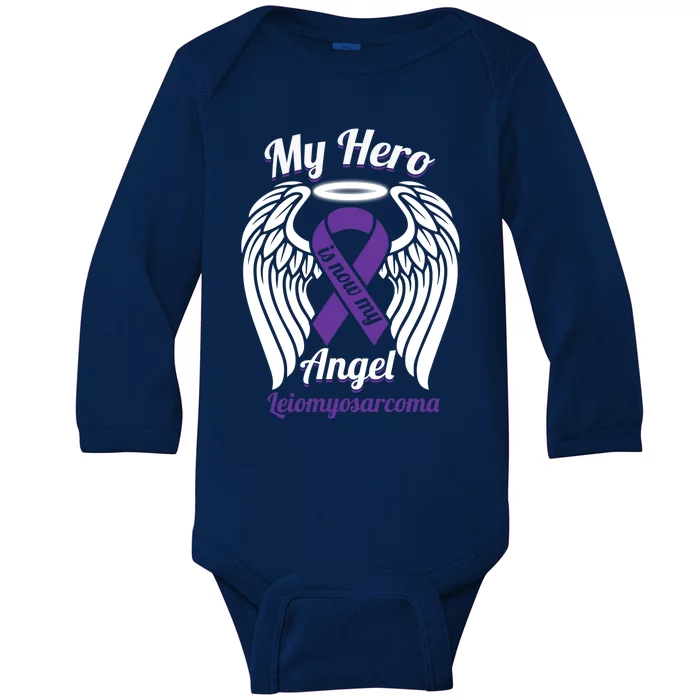 Leiomyosarcoma My Hero Is Now My Angel Wings Meaningful Gift Cute Gift Baby Long Sleeve Bodysuit