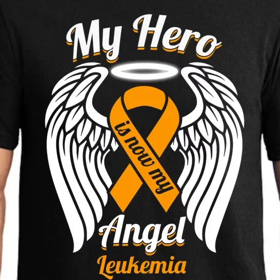 Leukemia My Hero Is Now My Angel Wings Great Gift Pajama Set