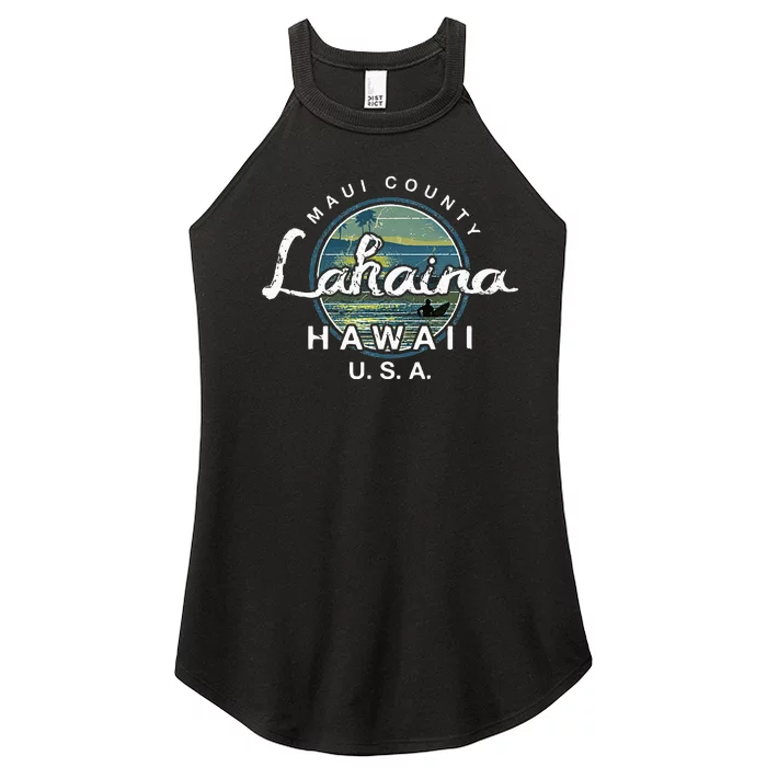 Lahaina Maui Hawaii Surfing Women’s Perfect Tri Rocker Tank