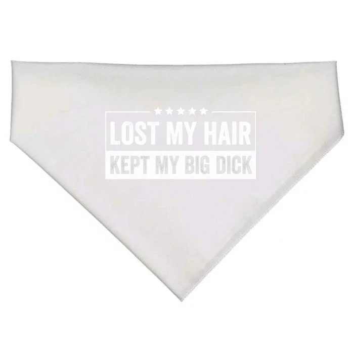 Lost My Hair Kept My Big Sarcastic Quote Saying USA-Made Doggie Bandana