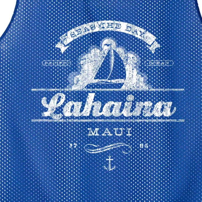 Lahaina Maui Hi Sailboat Cool Gift Vintage Nautical Tee Mesh Reversible Basketball Jersey Tank