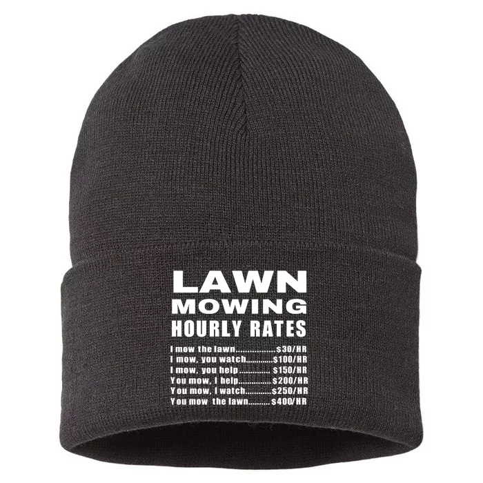 Lawn Mowing Hourly I Mow The Lawn Sustainable Knit Beanie