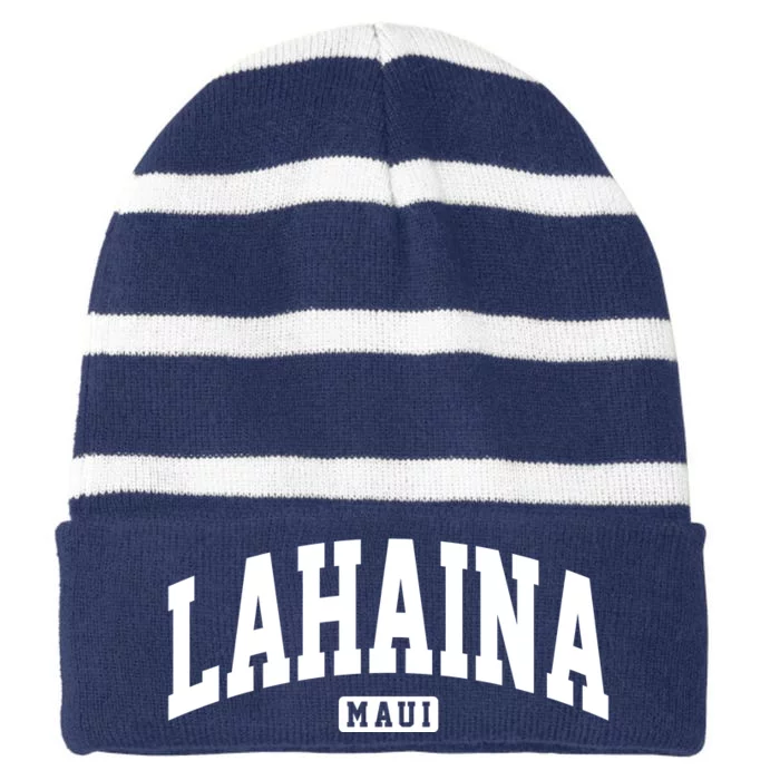 Lahaina Maui Hawaii Classic Vintage Striped Beanie with Solid Band