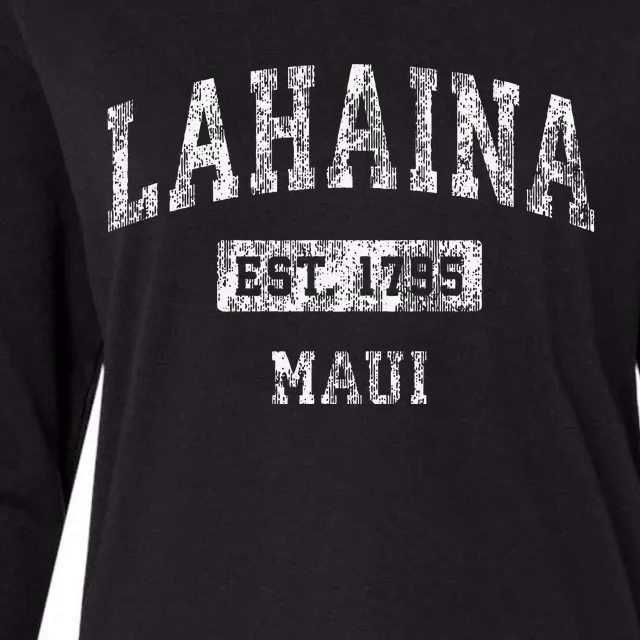 Lahaina Maui Hawaii HI Vintage Established Sports Design Womens Cotton Relaxed Long Sleeve T-Shirt