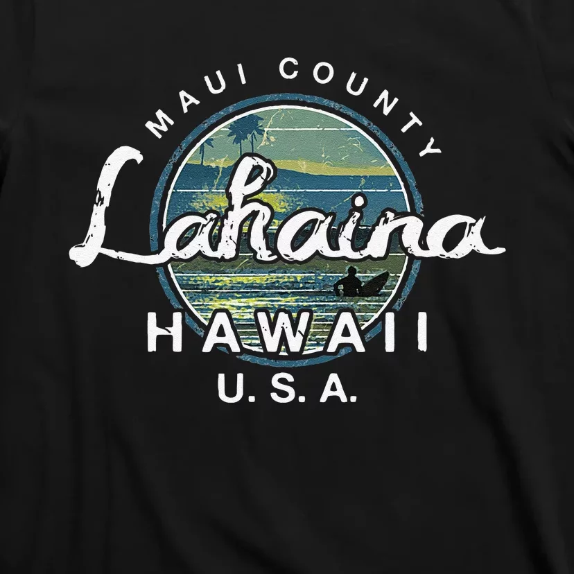 Lahaina Maui Hawaii Surfing Retro T-Shirt