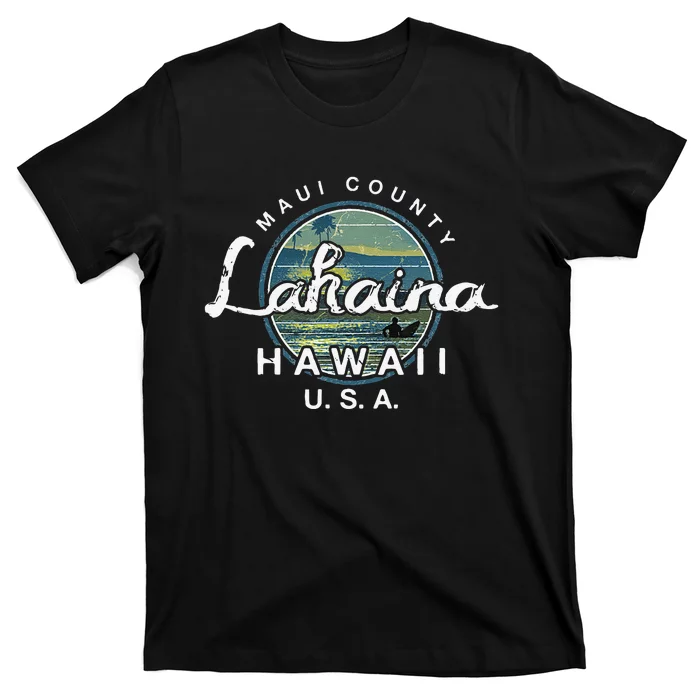 Lahaina Maui Hawaii Surfing Retro T-Shirt