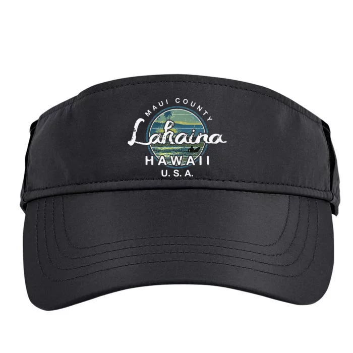 Lahaina Maui Hawaii Surfing Retro Adult Drive Performance Visor