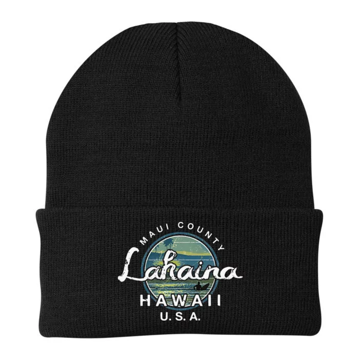 Lahaina Maui Hawaii Surfing Retro Knit Cap Winter Beanie