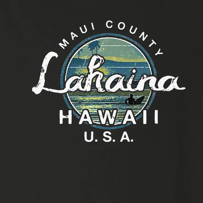 Lahaina Maui Hawaii Surfing Retro Toddler Long Sleeve Shirt