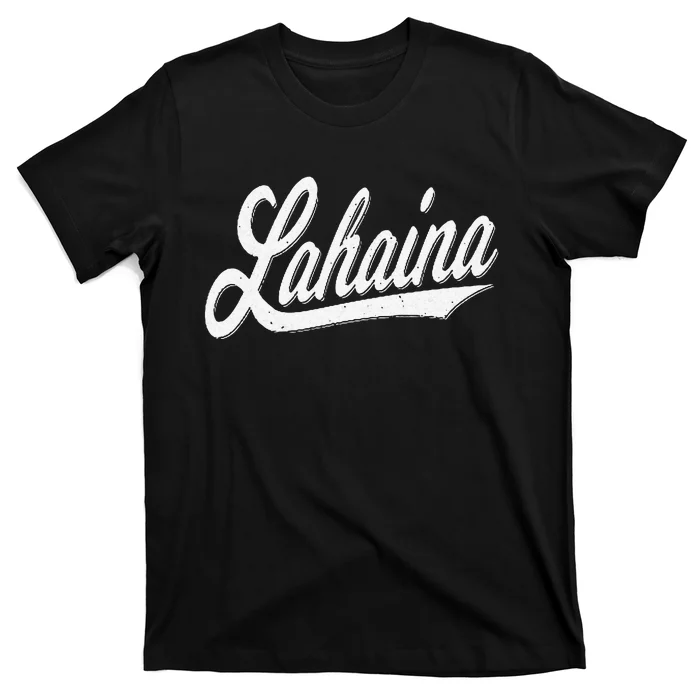 LAHAINA MAUI HAWAII VARSITY SCRIPT SPORTS JERSEY STYLE TEE T-Shirt