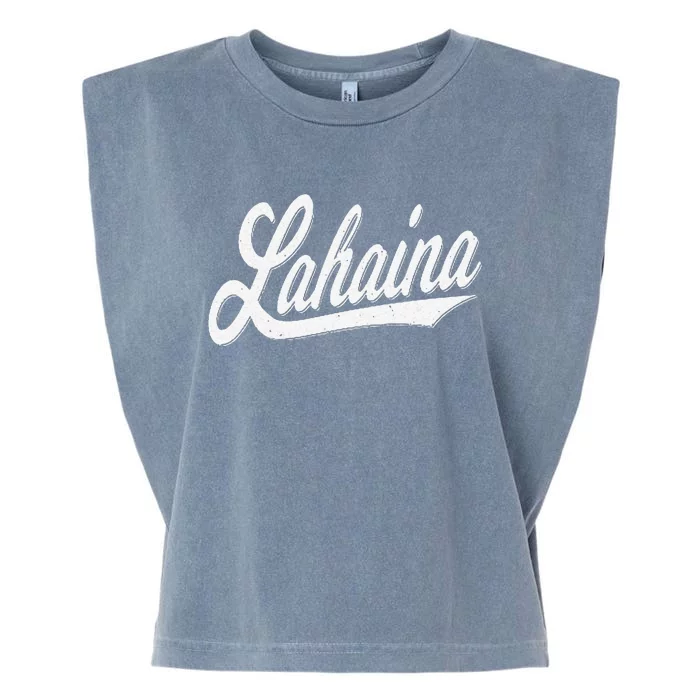 LAHAINA MAUI HAWAII VARSITY SCRIPT SPORTS JERSEY STYLE TEE Garment-Dyed Women's Muscle Tee