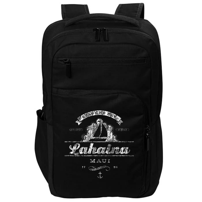 Lahaina Maui HI Sailboat Vintage Nautical Tee Impact Tech Backpack