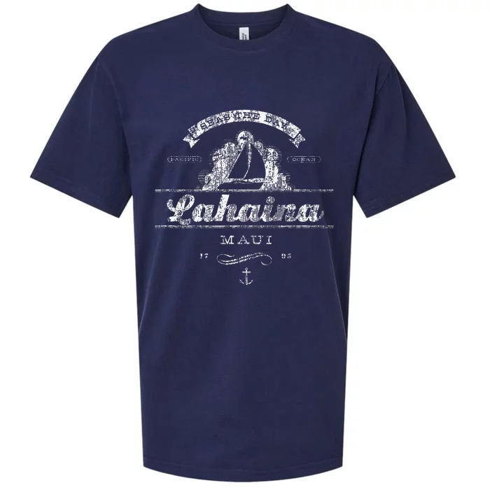 Lahaina Maui HI Sailboat Vintage Nautical Tee Sueded Cloud Jersey T-Shirt