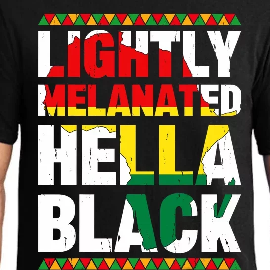 Lightly Melanated Hella Black History Melanin African Pride Pajama Set