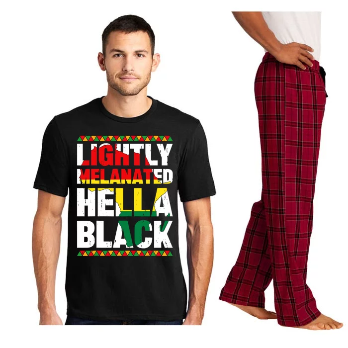 Lightly Melanated Hella Black History Melanin African Pride Pajama Set