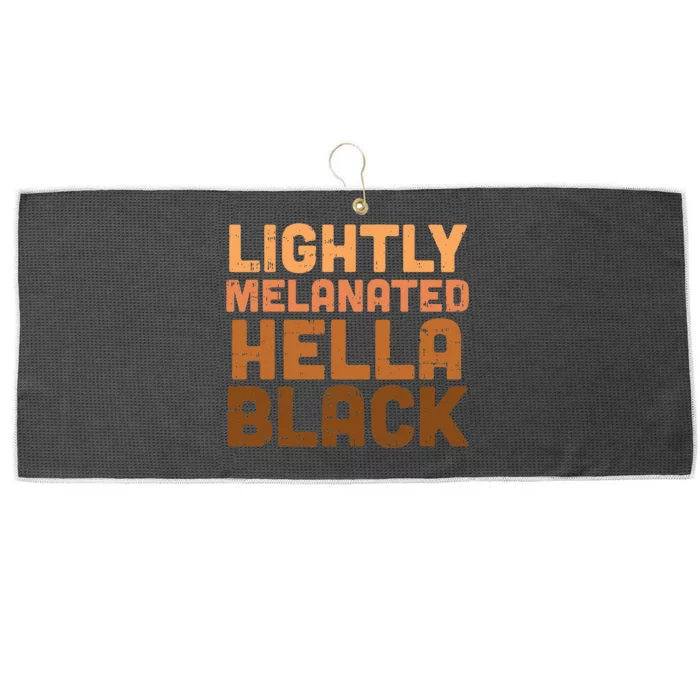 Lightly Melanated Hella Black History Melanin African Pride Large Microfiber Waffle Golf Towel