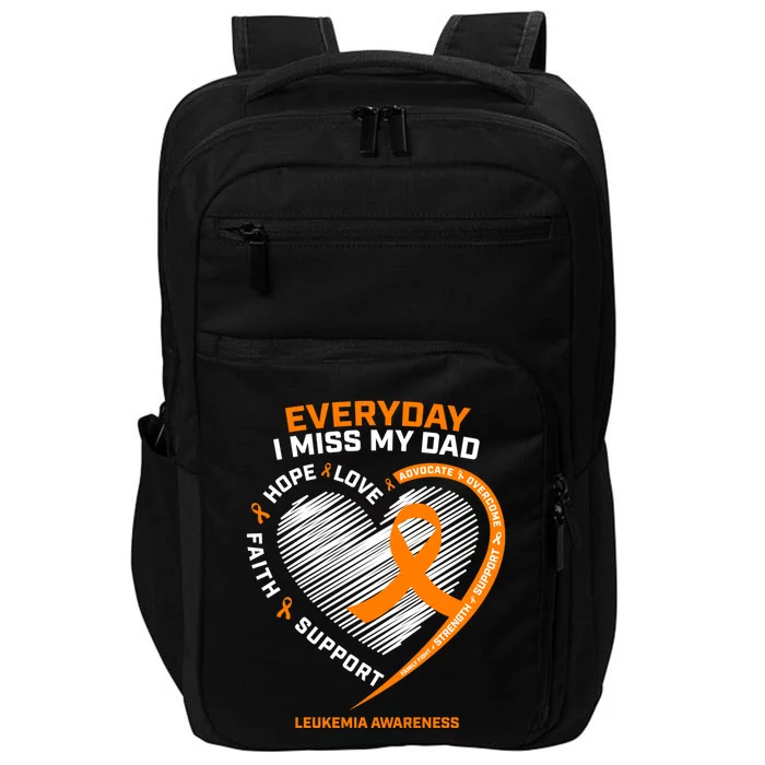 Loving Memory In Remembrance Dad Father Leukemia Awareness Gift Impact Tech Backpack