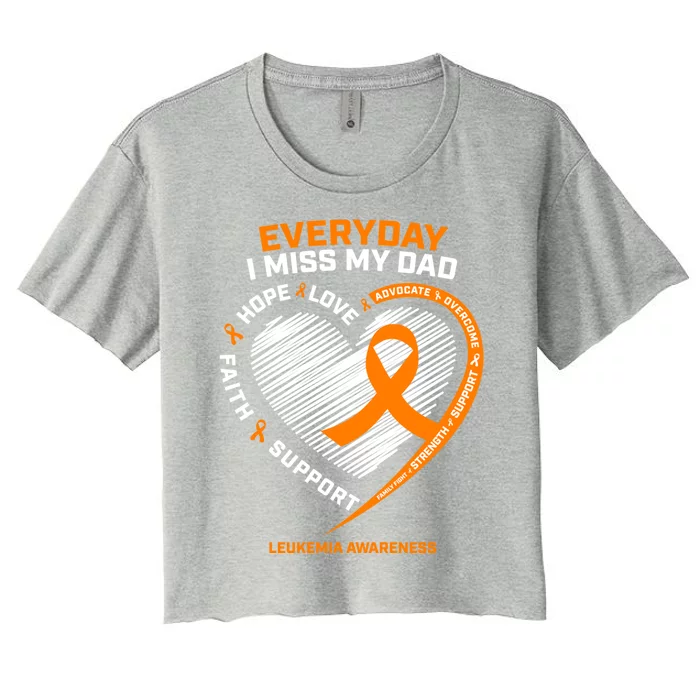 Loving Memory In Remembrance Dad Father Leukemia Awareness Gift Women's Crop Top Tee