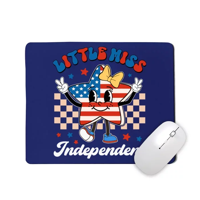 Little Miss Independent 4th Of July Girl Groovy Mousepad