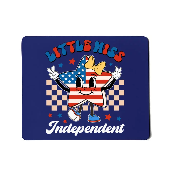 Little Miss Independent 4th Of July Girl Groovy Mousepad